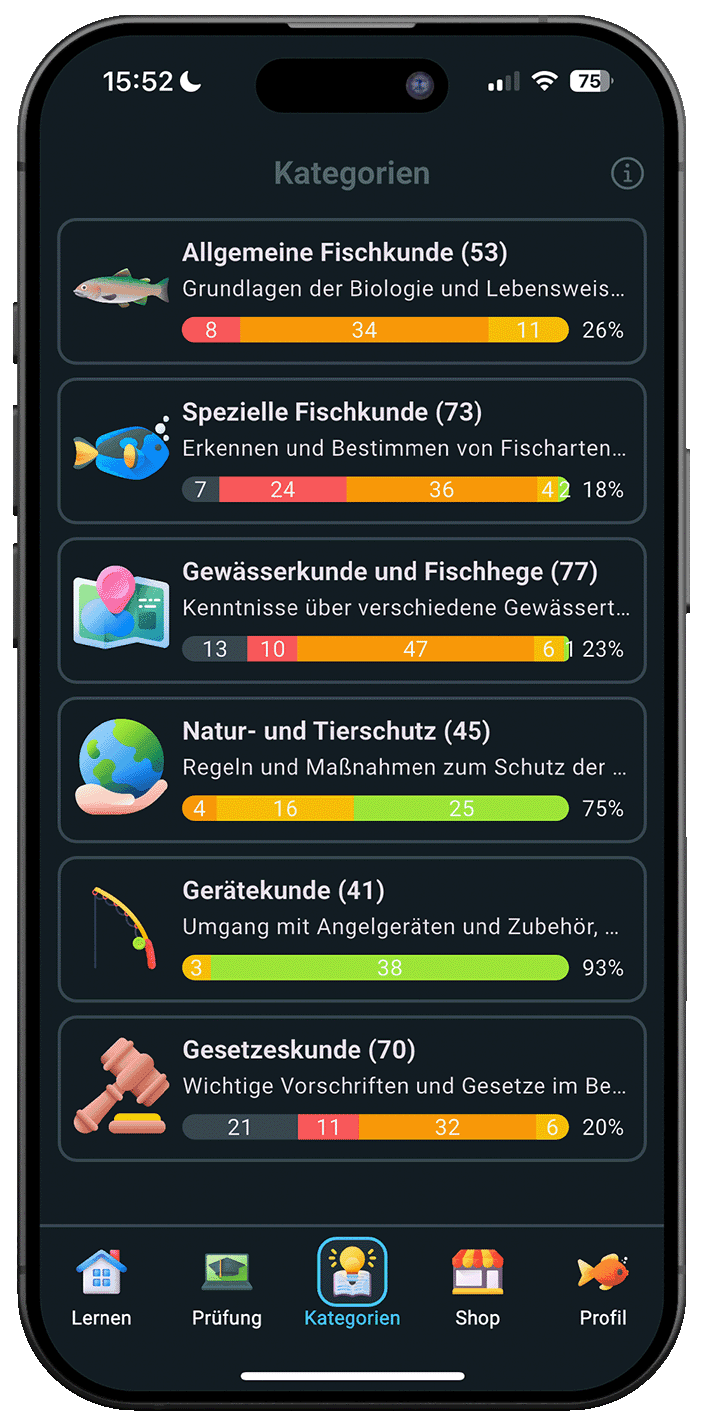 Angelschein Online App – Prüfungssimulation